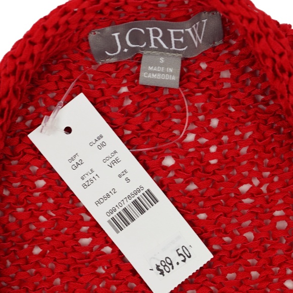 New JCREW Size S Montauk Textured Sweater Tee in Vintage Red $89 BZ511 - Picture 7 of 7